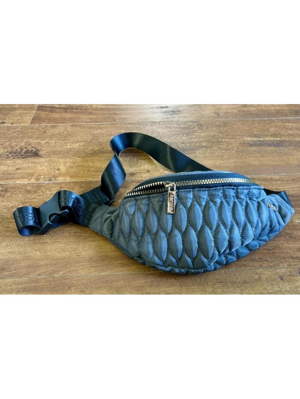 Kensie Quilted Black Fanny Pack Waist Bag